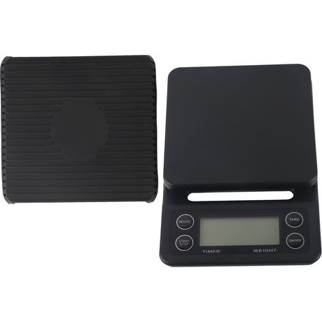 Küchenwaage mit Tara-Funktion und Countdown-Timer, 4-stufige LED-Anzeige, maximale Kapazität 3 kg für Kaffee. (1/5)