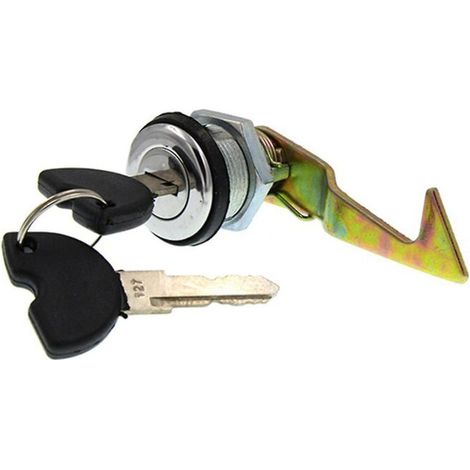 Serrure Coffre Arriere Moto - Metal Noir - Pour Scooter Electrique et Motocross - Remplacement Direct - 1 Piece avec 2 Cles