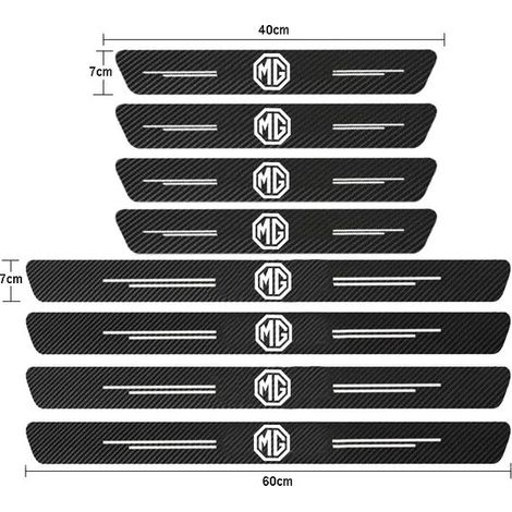 (Lot de 8) Protections de seuil de porte de voiture,motif fibre de carbone,autocollants pour MG MGGT MGRX5 MGRX8 MGHS MGZS MGZX MG3 MG5 MG6 (1/3)