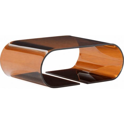 Table basse en verre ambre sculpturale - ambre (1/5)