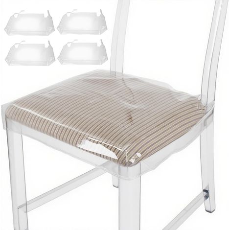 Housses de chaise en PVC transparent - Imperméables - Résistantes aux rayures - Pour chaises de salle à manger - Imperméables - Pour salle à manger (1/5)