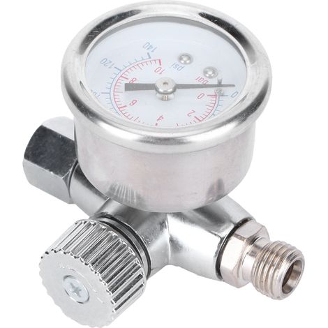 Manomètre de régulation de pression pour pistolet à peinture 1/4 pouce, valve ajustable avec jauge pour aérographe.