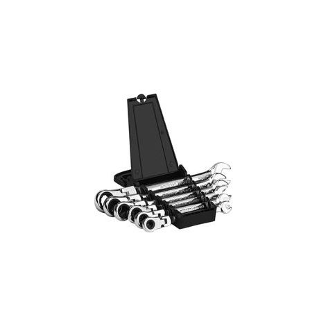 Minkurow – Jeu de 6 clés à cliquet en acier chrome vanadium – Clés mixtes 8/10/12/13/14/17 mm – Tête pliante 180° – Cliquet 72 dents pour espaces confinés (1/5)