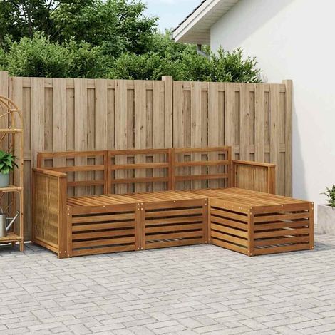 vidaXL Outdoor-Sofagarnitur 4 pcs Natur (1/5)