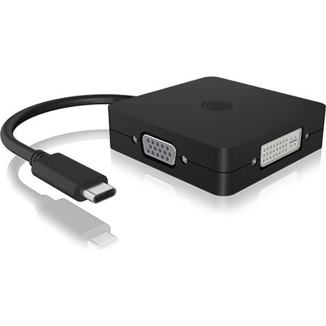 ICY BOX  USB-C® Adattatore [1x USB-C® - 4x DisplayPort, HDMI®, DVI, VGA] IB-DK1104-C