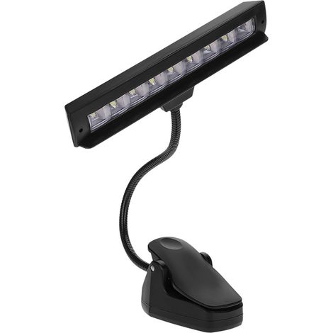 Lumière de lecture flexible à pince 9 LED portable pour pupitre musique, lampe de bureau chambre, éclairage d'étude, clip design réglable. (1/5)