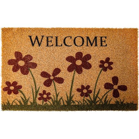 Paillasson Coco pré Fleuri Naturel 40x60 cm (1/4)