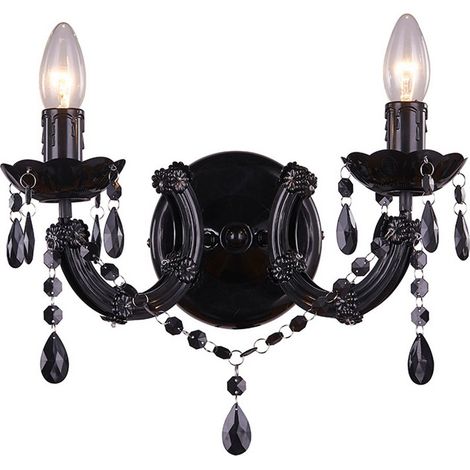Zumaline MAGNOLIA Applique Bougie, Noir, 2x E14