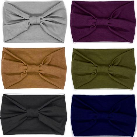 Lot de 6 bandeaux, nœud, polyester élasthanne, antidérapant, sport quotidien (1/5)