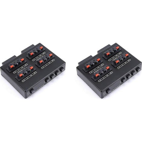 2X SP-24 Mini Sélecteur Audio Stéréo 2 entrées 4 sorties, Boîtier de Commutation Amplificateur, Distributeur de Haut-parleurs (1/5)