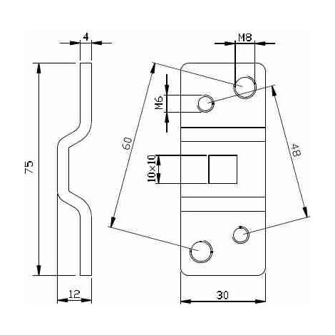 ACM 163553 - ART. 3023/Q - Soporte de pared (50 Nm/60 Nm) (orificio cuadrado)