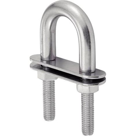 5 Etriers en U avec Double Plaque 8 x 100 mm - Inox A4 - D-Work