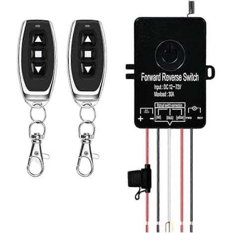 Interrupteur marche avant/arrière sans fil étanche DC12V-72V/30A, actionneur linéaire, télécommande manuelle, pièces détachées pour interrupteur double commande (1/5)