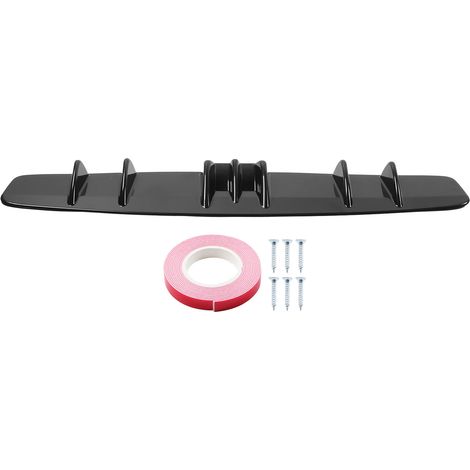 Diffuseur arrière universel aileron requin lèvre pare-chocs kit carrosserie extérieur noir brillant (1/5)
