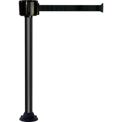 Poteau alu noir à sangle grande longueur noir 12m x 50mm sur socle fixe - 2810241