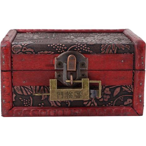 Boîte à Bijoux Vintage en Bois avec Serrure pour Accessoires et Maquillage - Décoration Chambre (1/5)