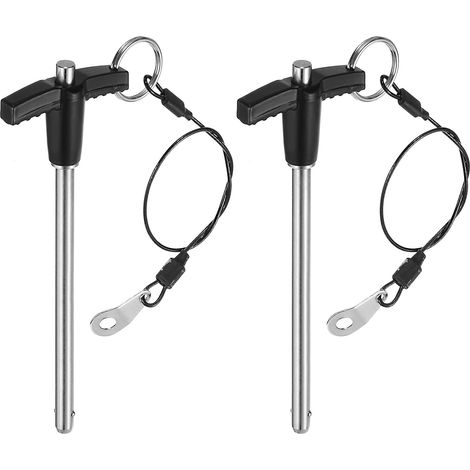 Broches de Verrouillage en T, 6mm x 80mm Longueur d'Utilisation en Acier Inoxydable Bouton-Poussoir à Libération Rapide (1/5)