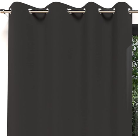 Soleil d'ocre Alix Tenda con occhielli, antipiega, Nero, 140 x 250 cm (1/2)