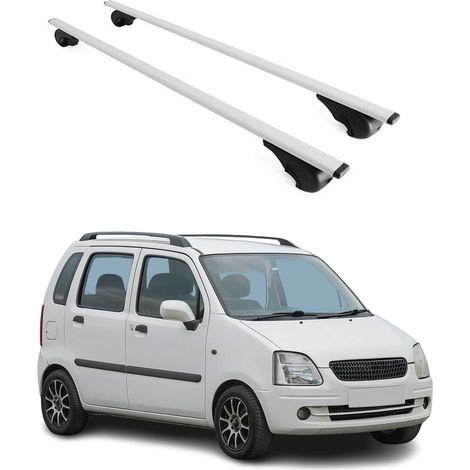 OMAC Barres de toit pour Opel Agila I II 2000-2014 – TÜV / DIN 75302:2019 – Antivol inclus – Charge max 75 kg – 2 barres Argent (1/4)