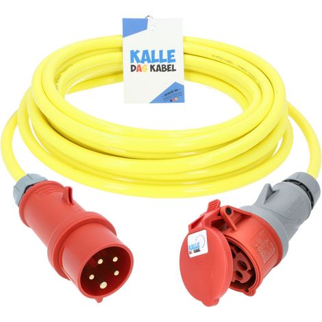 Kalle Verlängerungskabel CEE 400V 16A 2,5mm² Phasenwender Extreme Signal Gelb IP44 15 Meter