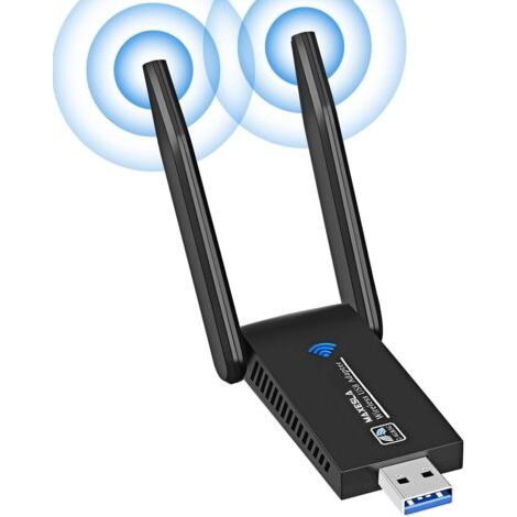 Clé WiFi AC1300 Mbps USB 3.0 double bande – Débit 867 Mbps 5 GHz – Antennes à gain élevé – Compatible Windows et Mac (1/5)