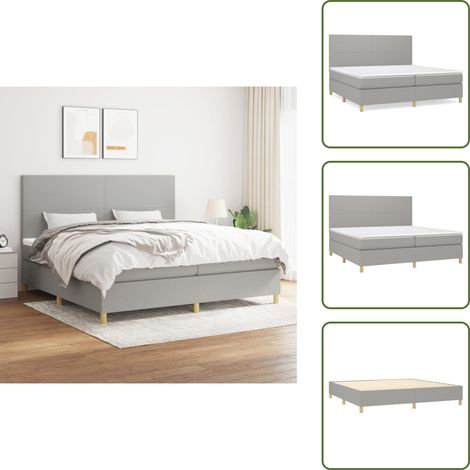 Boxspringbett mit Matratze Hellgrau 200x200 cm Stoff - Boxspringbett - Doppelbett - Bettenrahmen - Schlafsystem - Liegekomfort (1/5)