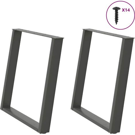 Esstischbeine U-Form 2 Stk. Anthrazit 80x(72-73) cm Stahl
