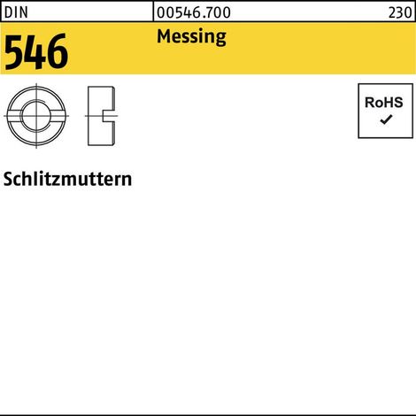DIN 546 Schlitzmuttern Messing M 4 Ms S 100 Stk (1/2)