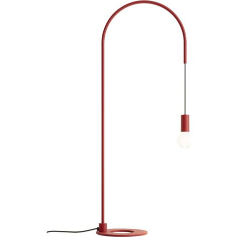 Zafferano - Lampada da Tavolo Filo con lampadina E27 max 60W inclusa, Orientabile 200°, H113 cm, Metallo Verniciato IP20 - Rossa