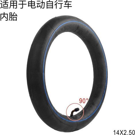 Chambre à air 14 pouces pour vélo électrique, 14 x 2,50, embout coudé à 90°, pour trottinette/monocycle électrique. (1/5)