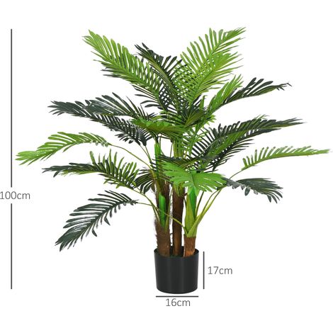 Plante artificielle palmier 100cm 27 branches,modèle réaliste de décoration végétale pour aménagement intérieur et extérieur de la maison. (1/5)