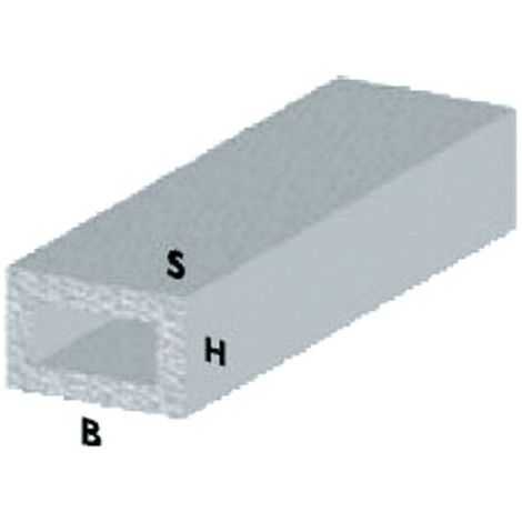 PROFILO ARGENTO H.200 TUBO RETT. 20X10X1 . Prezzo per 1 pezzo.