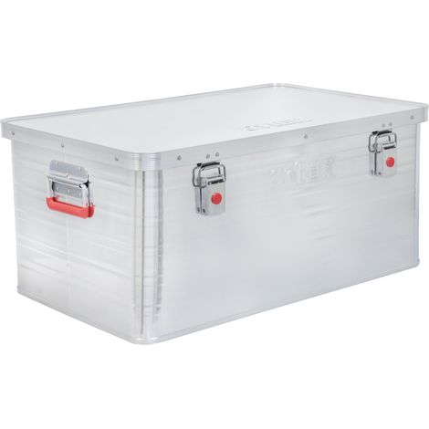 STIER Alubox, Aluminiumbox 85L, Staub- und spritzwasserresistent mit Gummidichtung und 2 Klapphandgriffen, Alukiste mit Spannverschluss, zuverlässige geruchsneutrale Aufbewahrung (1/5)