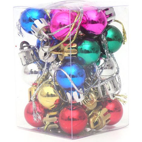 Boule De Noël - 24 Pièces - Diamètre 2 cm - En Plastique - Résistant Aux Chocs - Pour Décoration Arbre De Noël Fête Mariage Maison (1/5)