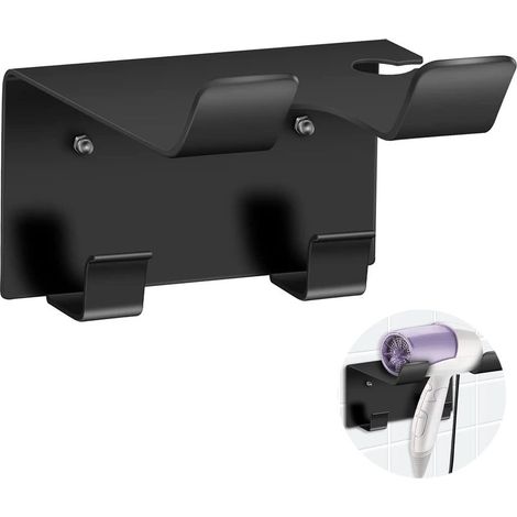 Soporte para secador de pelo, soporte para plancha con gestión de cables, estante para plancha, estante de almacenamiento, soporte de pared para secador de pelo, soporte para secador de pelo para baño (1/5)