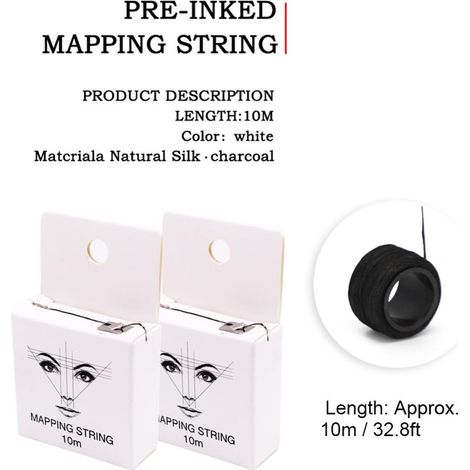 Stylo Microblading 10m avec Fils Pré-encrés, Instrument de Dessin Précision Sourcils (1/3)
