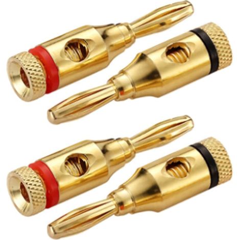Lot de 4 fiches bananes pour haut-parleur, connecteurs à vis pour câble audio musical, récepteur audio/vidéo (1/5)