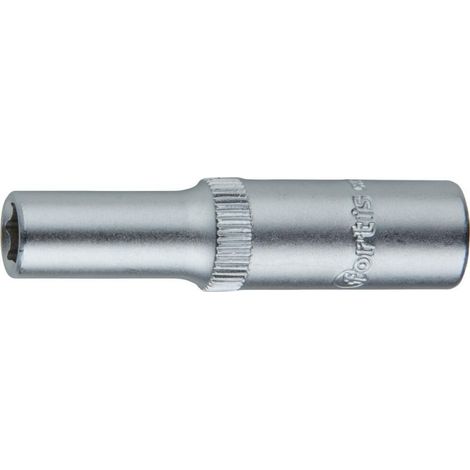 Manguito 1/4 13 mm 6kt. largo FORTIS