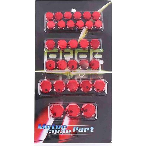Cover of cover of bolt of nut of screw of motorcycle, 30 pieces, decoration for Yamaha Kawasaki Honda red (1/5)