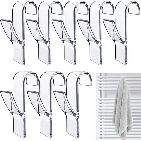 HOXILEELEOPcs Crochet Radiateur Rond, Crochet à serviettes Blanc, Crochet Serviette Salle De Bain, Crochet Radiateur Seche(Transparente YYV (1/3)