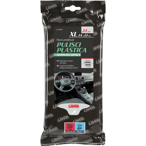 Panni umidificati pulisci plastica satinata opaca - 24 pz - 24x22 cm