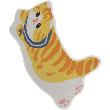 Tapis de chevet pour chaton, paillasson de salle de bain, tapis de douche, tapis antidérapant, tapis sur mesure pour la maison, chat orange, 40 x 60 cm (1/5)