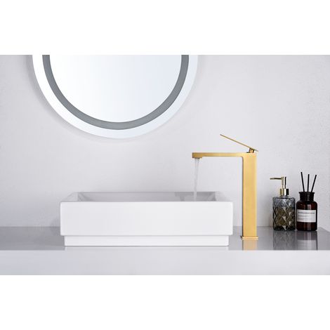 Imex -  Grifo Monomando Lavabo Caño Alto Oro Serie  Pisa (1/2)