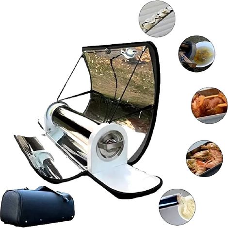 Cocina solar, capacidad de 4,5 L, cocina hasta 290 °C (550 °F), pesa 5,1 kg, diseño ecológico, ideal para uso en exteriores. (1/5)