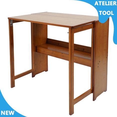 ATELIER Bamboo Petit bureau pliant Bureau à domicile Table pliante Bureau compact pliable (1/5)
