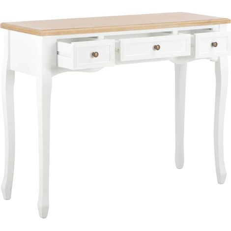 Maison Exclusive - Tavolo Consolle da Trucco con 3 Cassetti Bianco