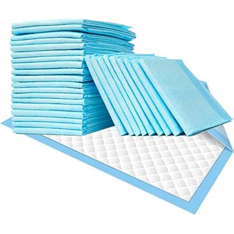50 x Disposable Bed Pads 60 x 90 cm Blue 6 Ply Absorbance Bed Protector Pads Disposable Incontinence Ultra Absorbent (1/5)