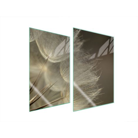 Assiette de protection en verre pour la cuisine 2x35x52 fleurs (1/5)