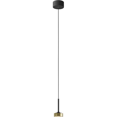 Hole Suspension Noir/Or Led 7W 38° Ip20 3000K Cri90 - Lampe À Suspension Design En Aluminium Moulé Sous Pression Pour Intérieur - Groupe Rossini (1/5)