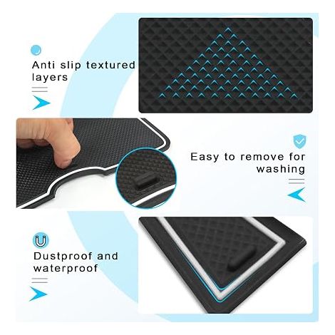 Compatible with 2023 2024 Anti Slip Dustproof Mat, Indoor Cup Arm Box Storage Mat Accessories (White) (1/4)